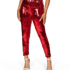 New w/tags Tipsy Elves Red and Silver Reversible Sequin Leggings Size 2X